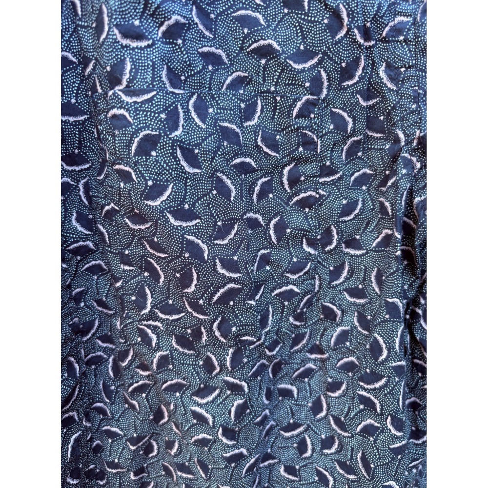 HM Labeled Goods Mens Slim Fit Button Down Shirt Navy Geometric Print Medium - Picture 3 of 6